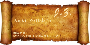 Janki Zoltán névjegykártya