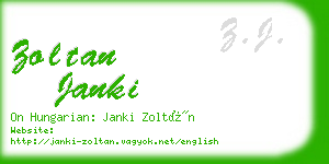 zoltan janki business card